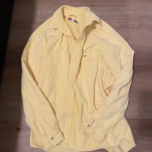 Urban outfitters, yellow, gold corduroy oversize button jacket size small